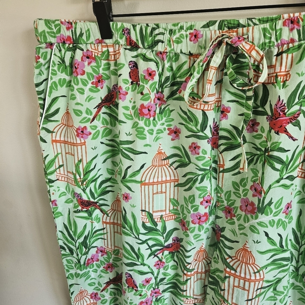 Printfresh Birds of a Feather Cropped Pajama Pants In Kiwi Slice - Picture 5 of 13